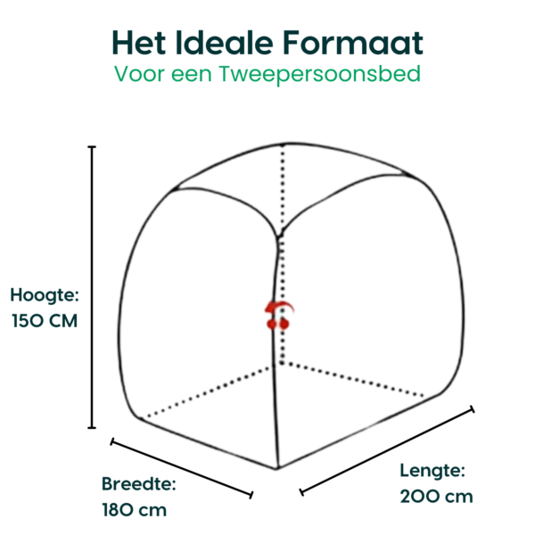 Klamboe tent voor een tweepersoonsbed, ideaal tegen alle vliegende insecten, ruime tent met 2 openingen, perfect voor kamperen, gemakkelijk mee te nemen, inclusief opbergzak.