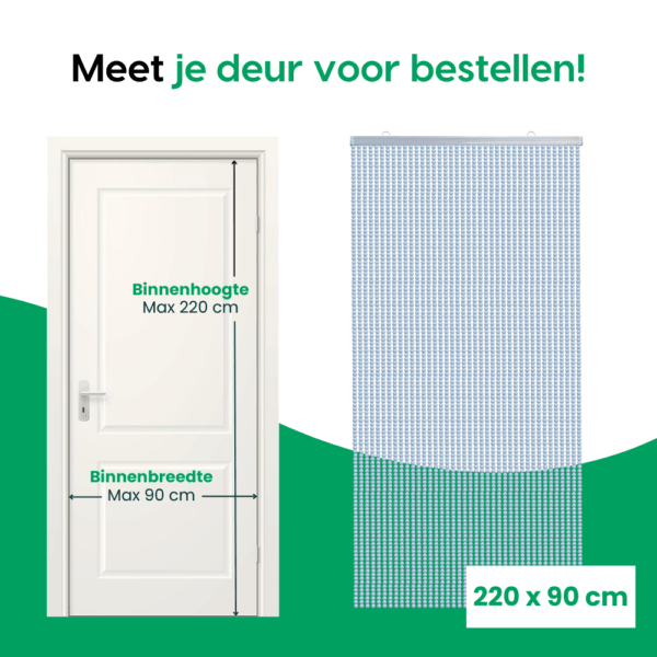 Wit pompon deurgordijn van zacht materiaal, 220 x 90 cm, ideaal vliegengordijn om insecten buiten te houden, geschikt voor deuropeningen, zorgt voor ventilatie en voorkomt muggen en vliegen.